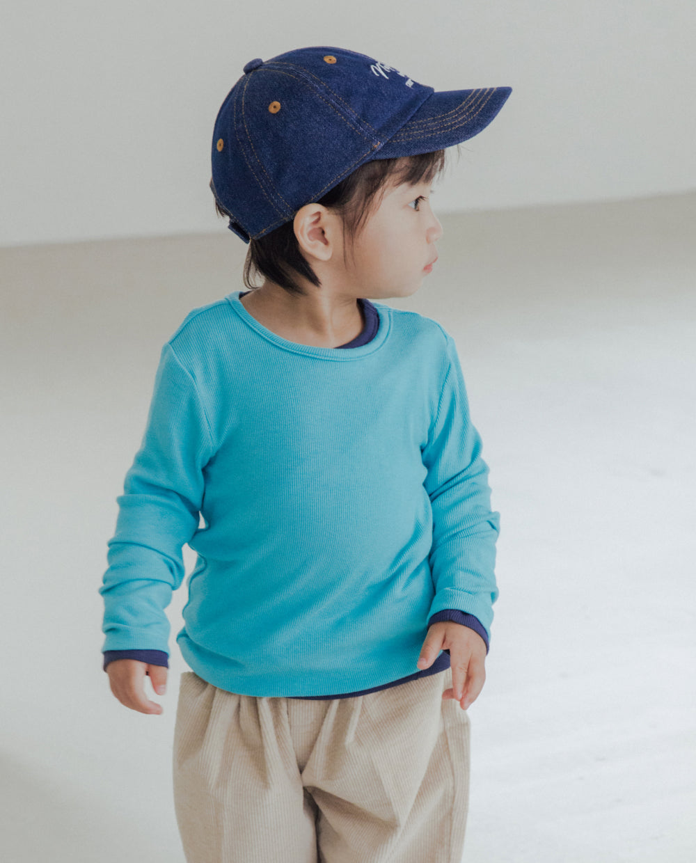 [Kids] (1&1) ふんわりとろみラウンドネックTシャツ