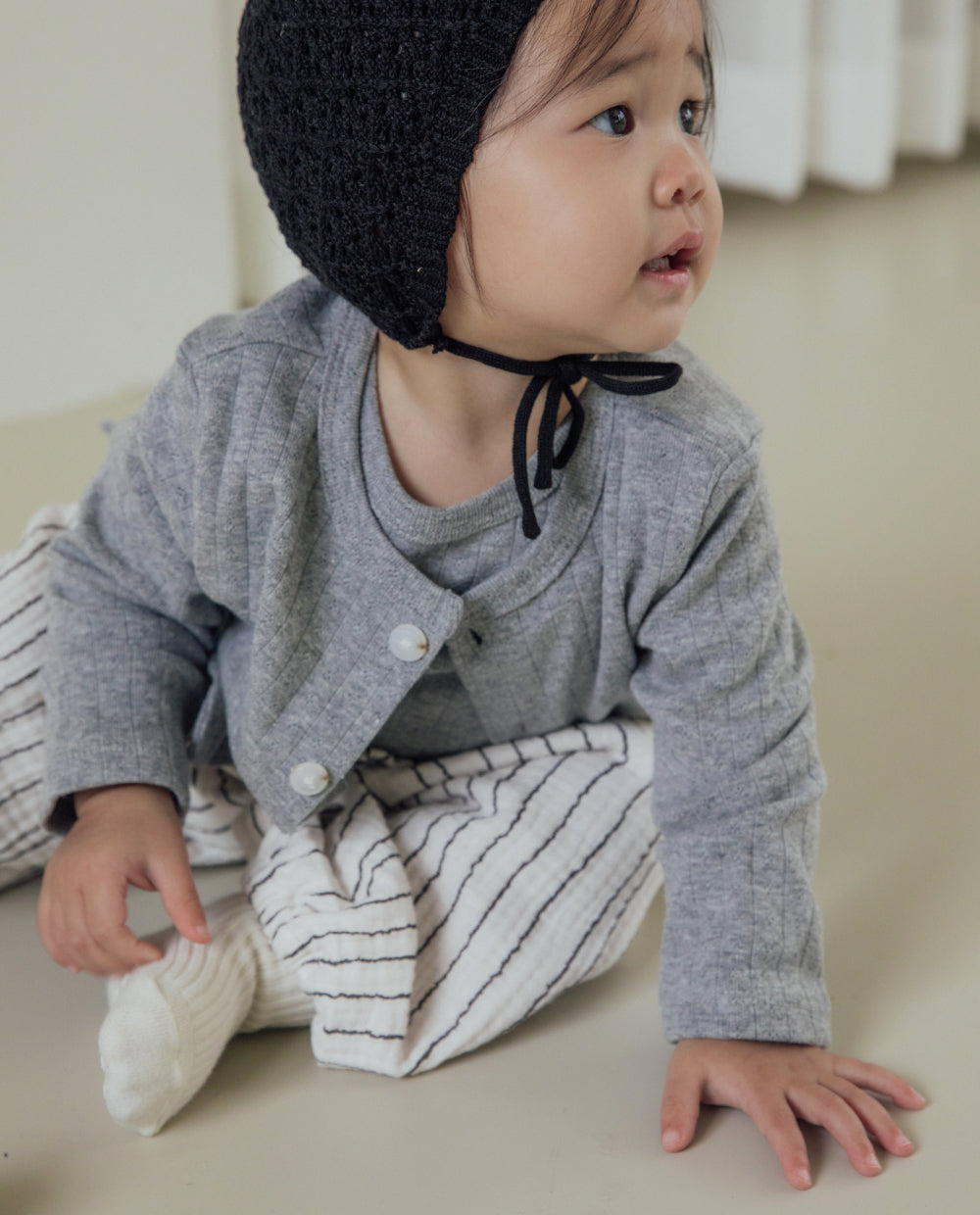 [Baby] コットンアイレットカーディガン