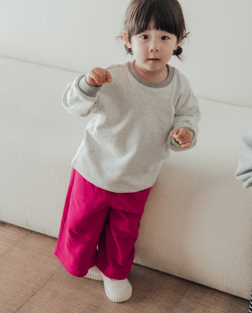 [Kids] ソフトコットンワイド8分丈パンツ