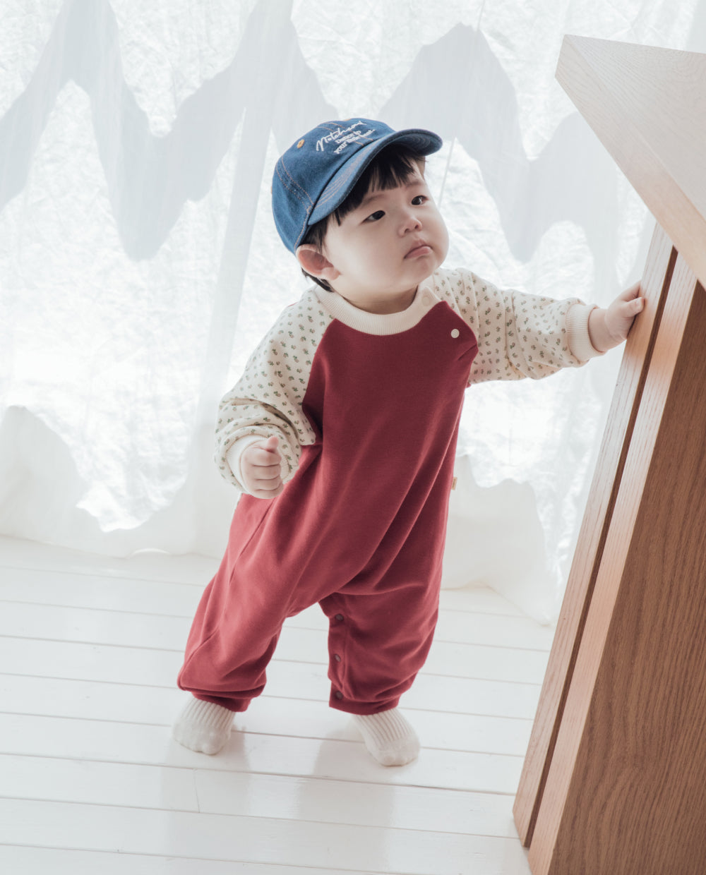 [Baby] コンフォートソフトバイカラー ロンパース
