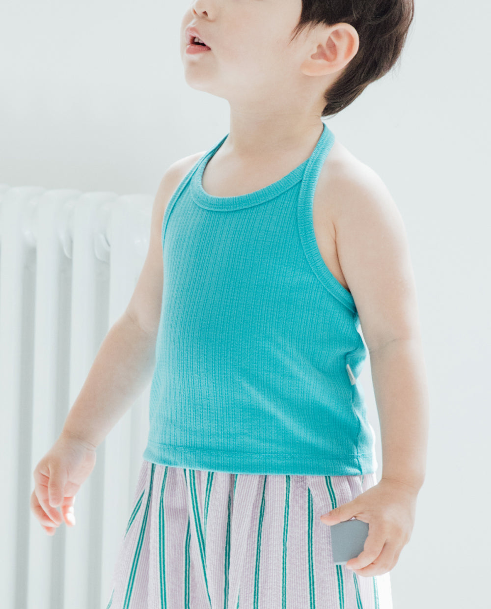 [Kids] メッシュアイレット ホルターネック Tシャツ