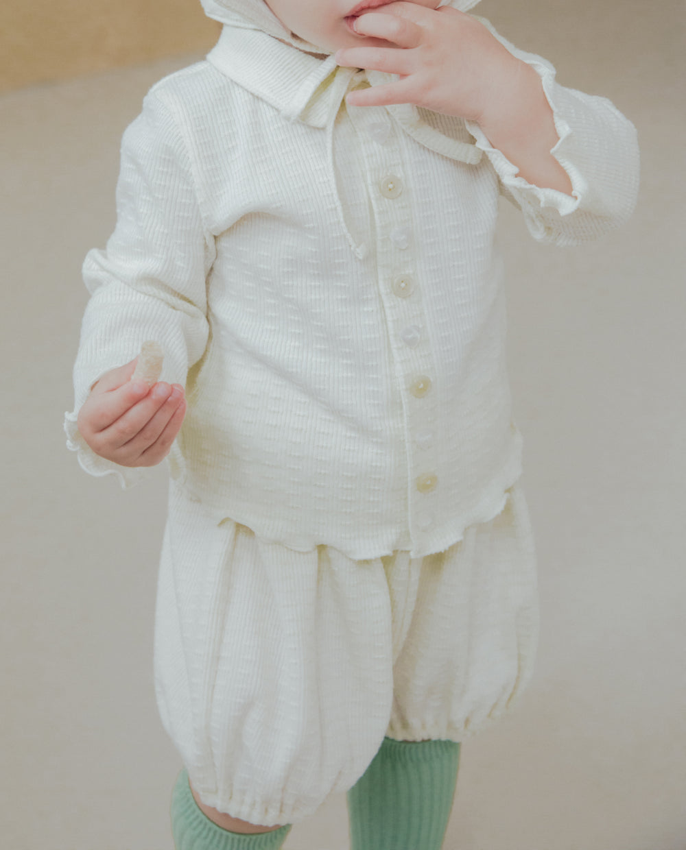 [Baby] ジャガードリブビッグカラーセットアップ
