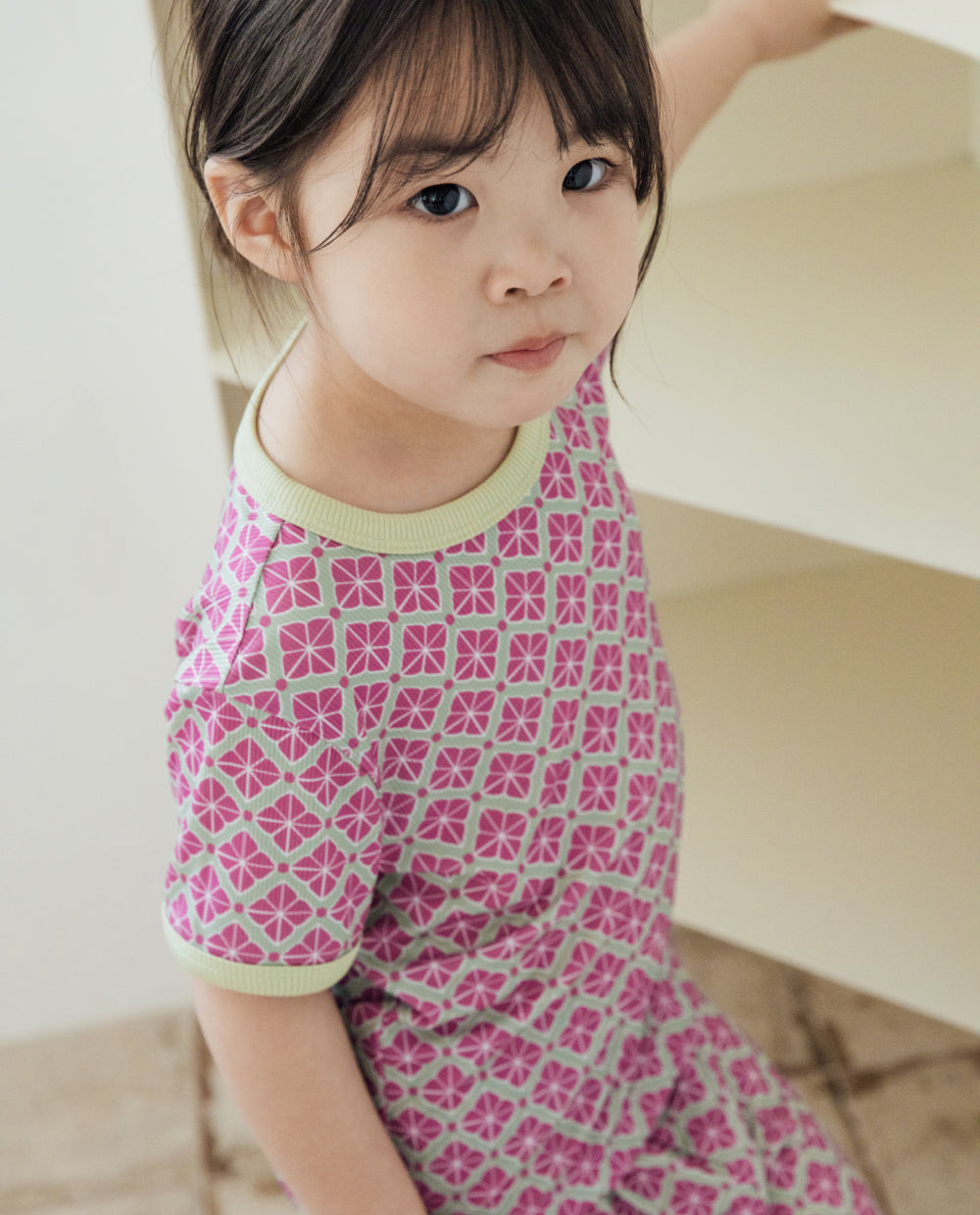 [Kids] エアクーリングリブグラフィックラウンジセットアップ
