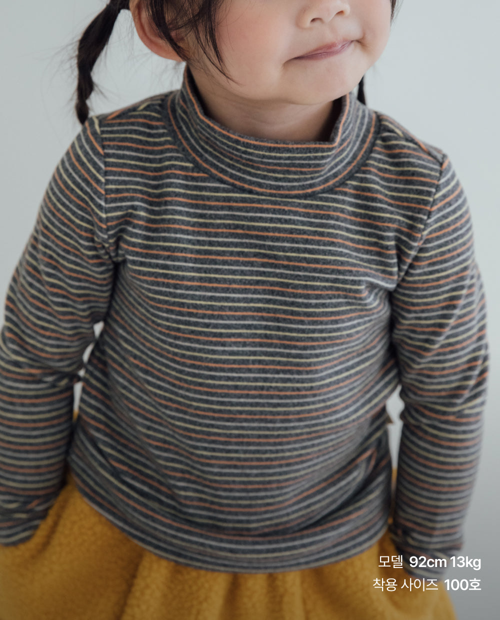[Kids] ふんわりなめらか ハーフネック スリムフィット Tシャツ