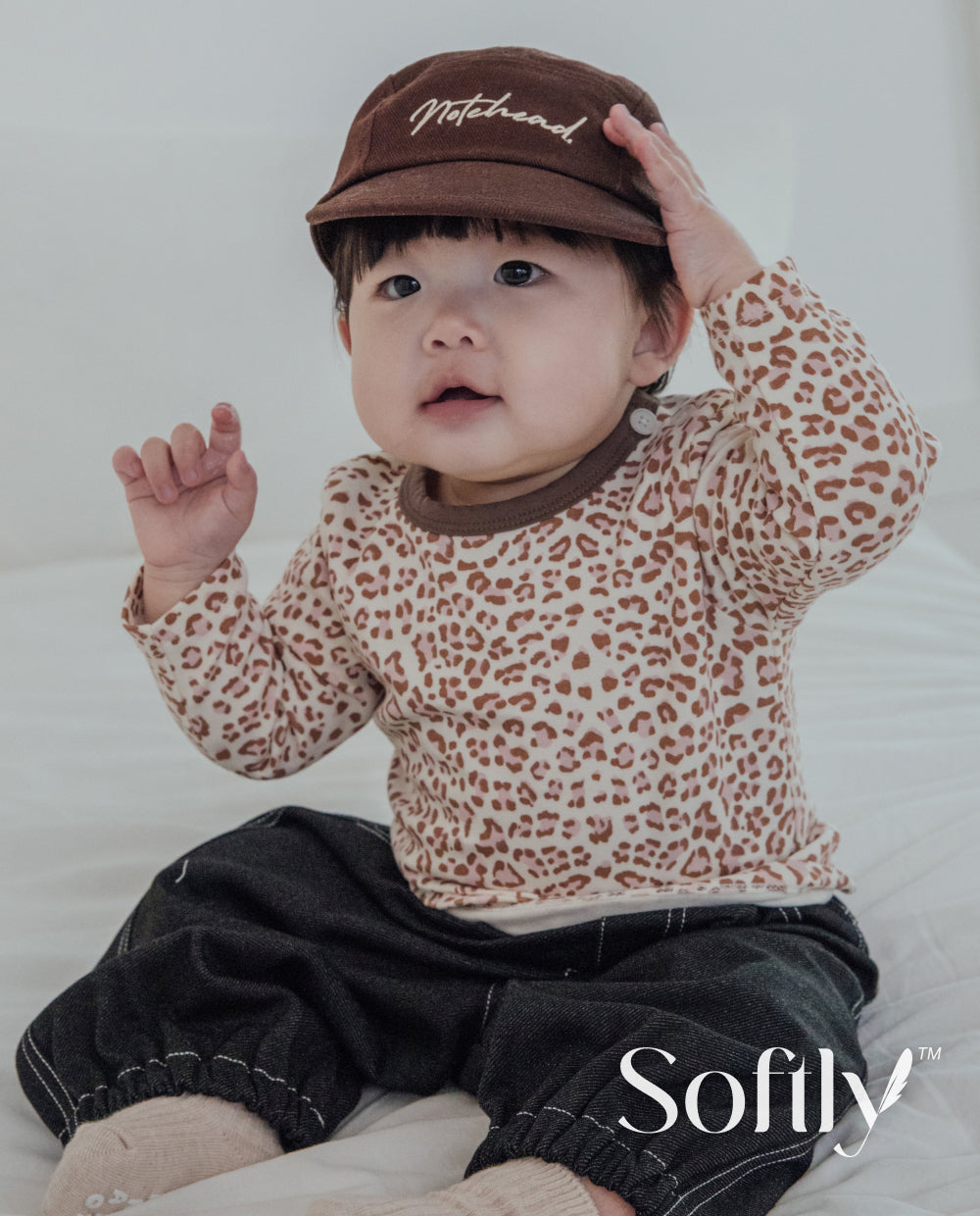 [Baby] ソフトリーふんわりもちもちレオパードTシャツ