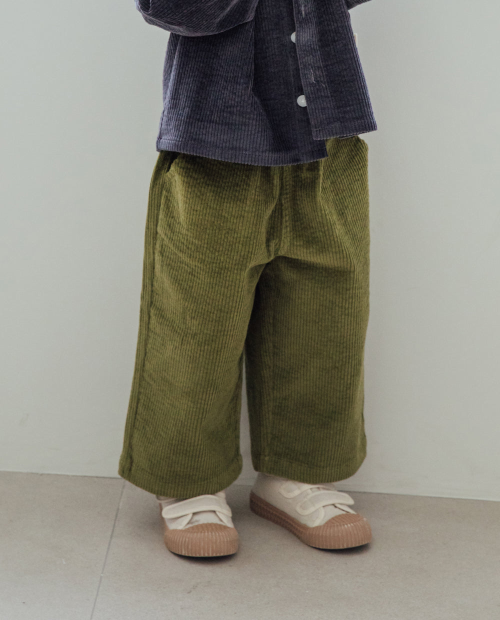 [Kids] コーデュロイストレッチワイドパンツ