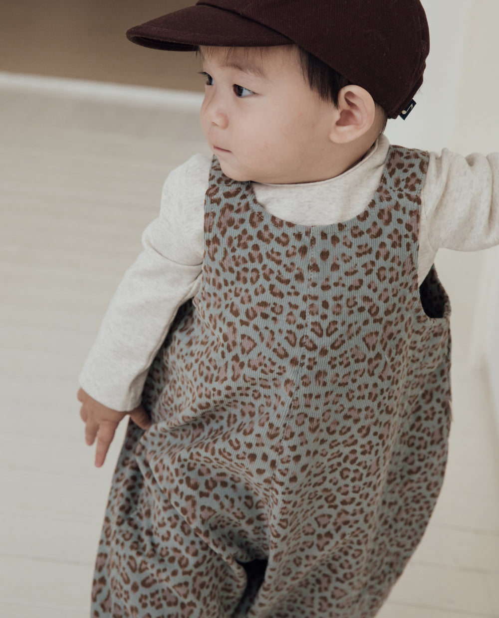 [Baby] レオパードバルーンシルエットオーバーオール