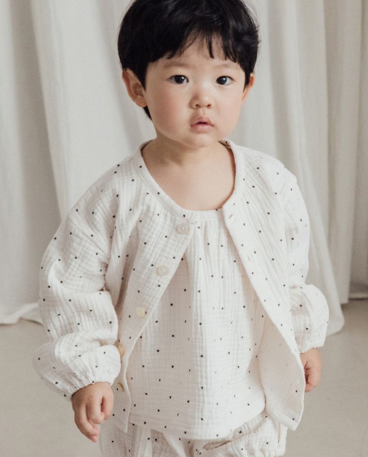 [Kids] ふんわり3重ガーゼ カーディガン