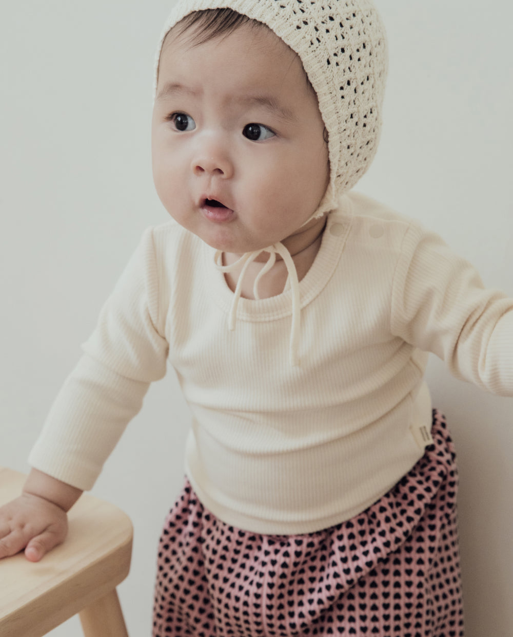 [Baby] ふんわりなめらかリブストレッチTシャツ