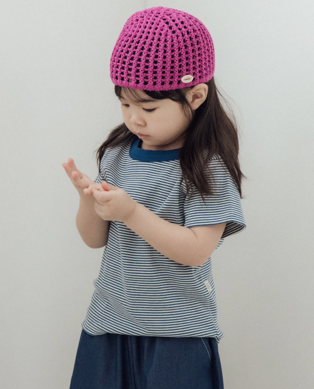 [Kids] ピンストライプ スリムフィット Tシャツ