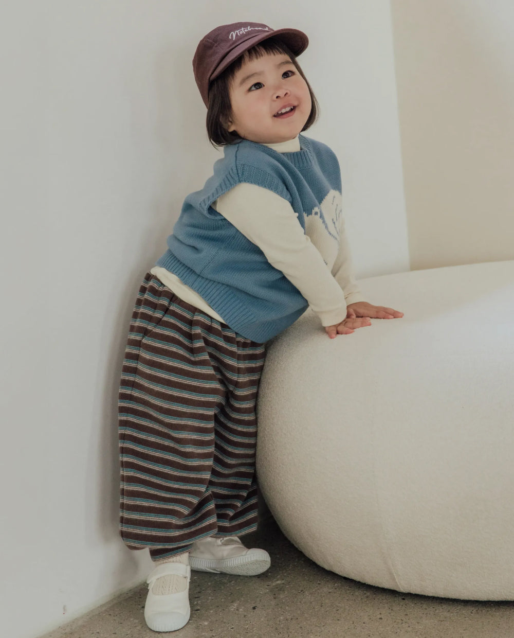 [Kids] ニットジャガードストライプジョガーパンツ