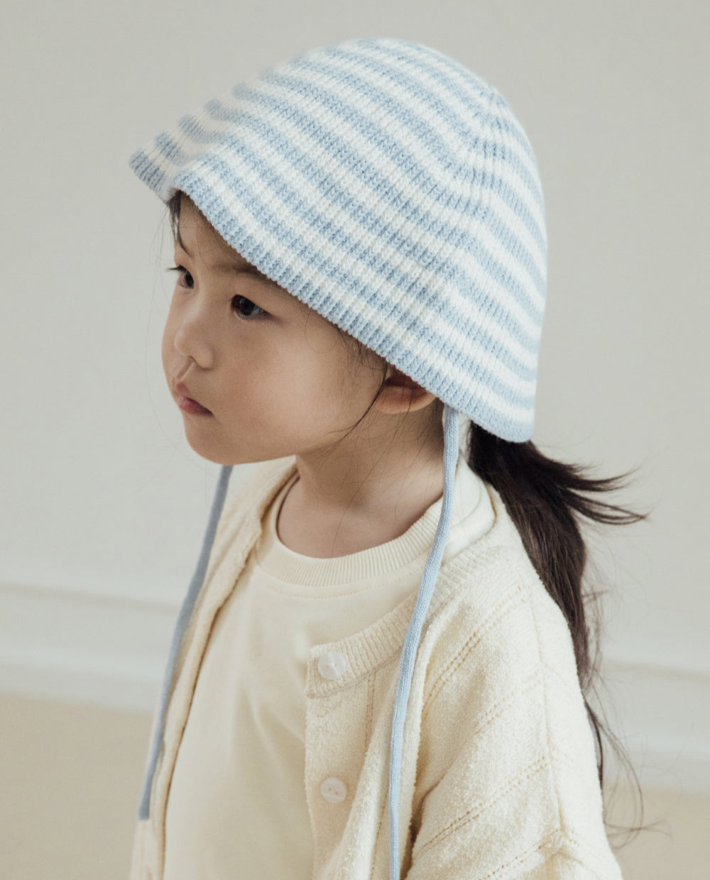 [Kids] ストライプ ニット バケットハット