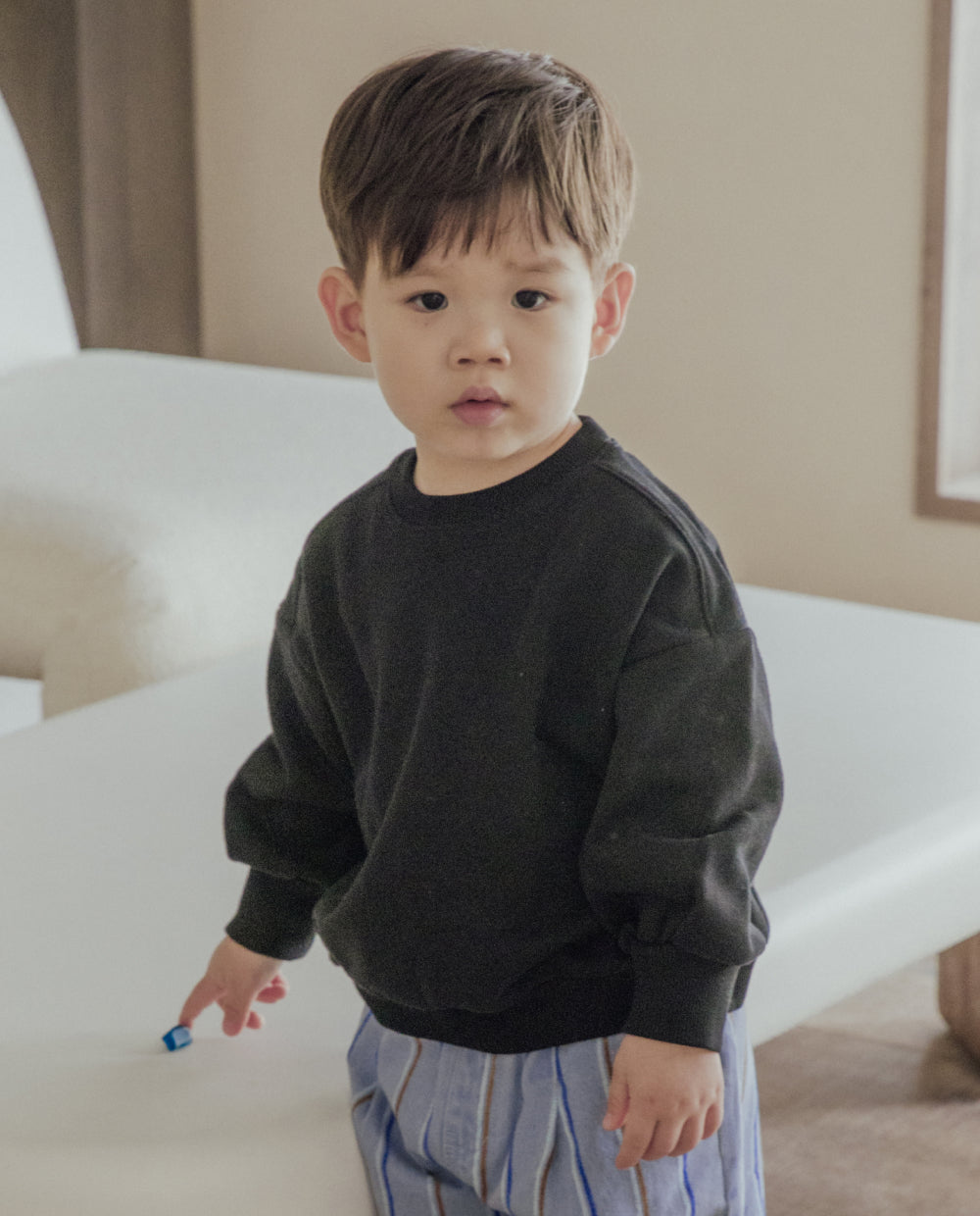 [Kids] コンフォートソフト パフスリーブ ボリュームフィット トレーナー