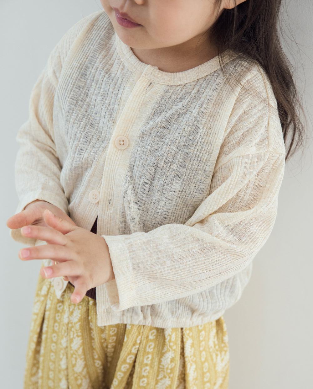 [Kids] そよ風リネンニットバルーンカーディガン