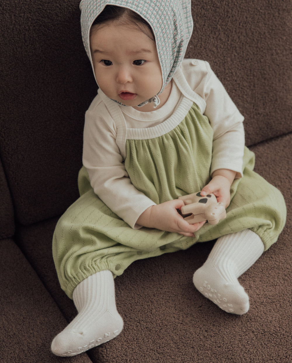 [Baby] コットン アイレット キャミソール ロンパース