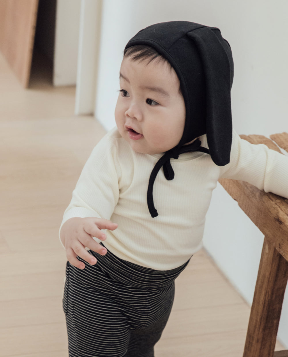 [Baby] ふんわりなめらかリブストレッチTシャツ
