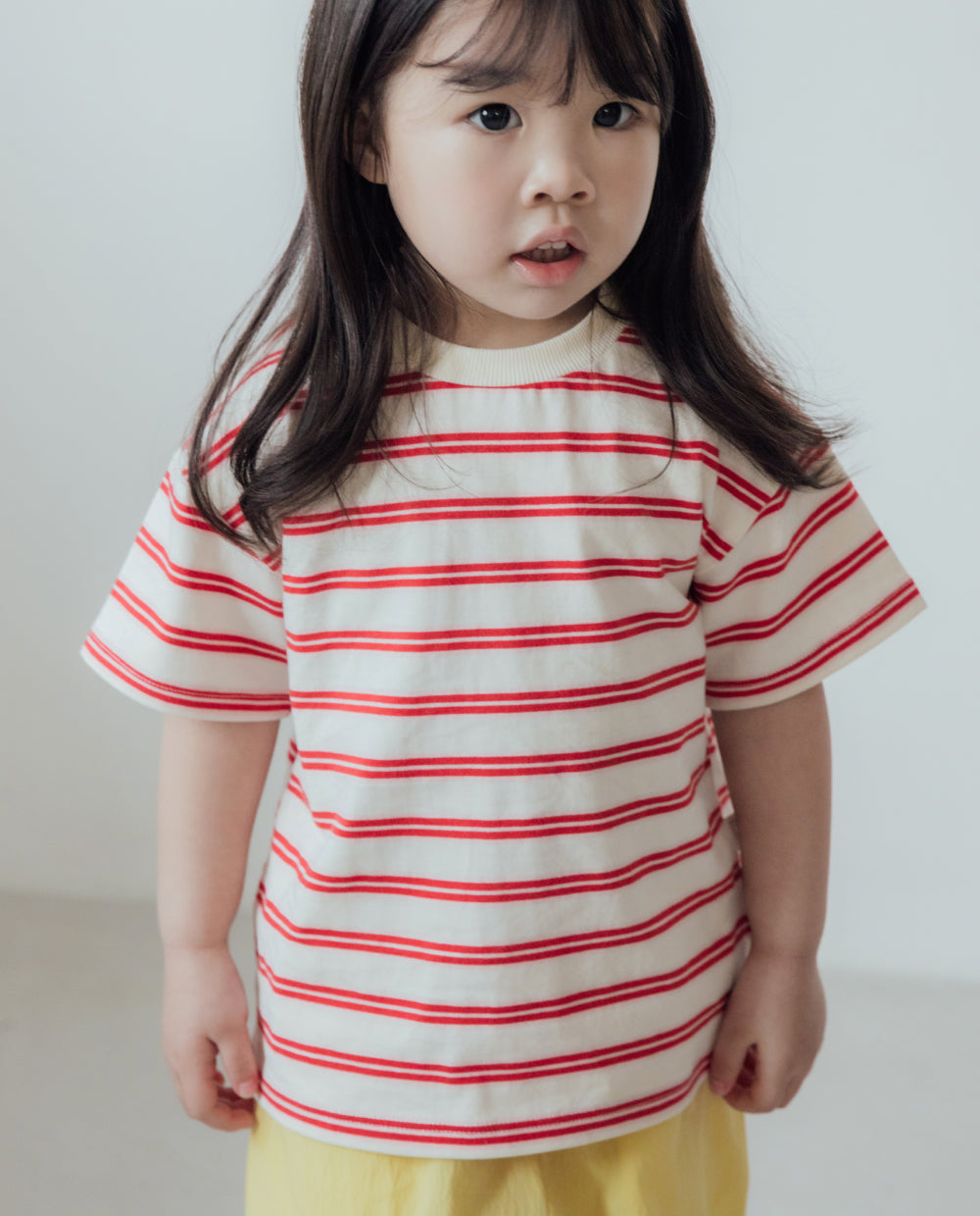 [Kids] ワイドストライプ レギュラーフィット Tシャツ