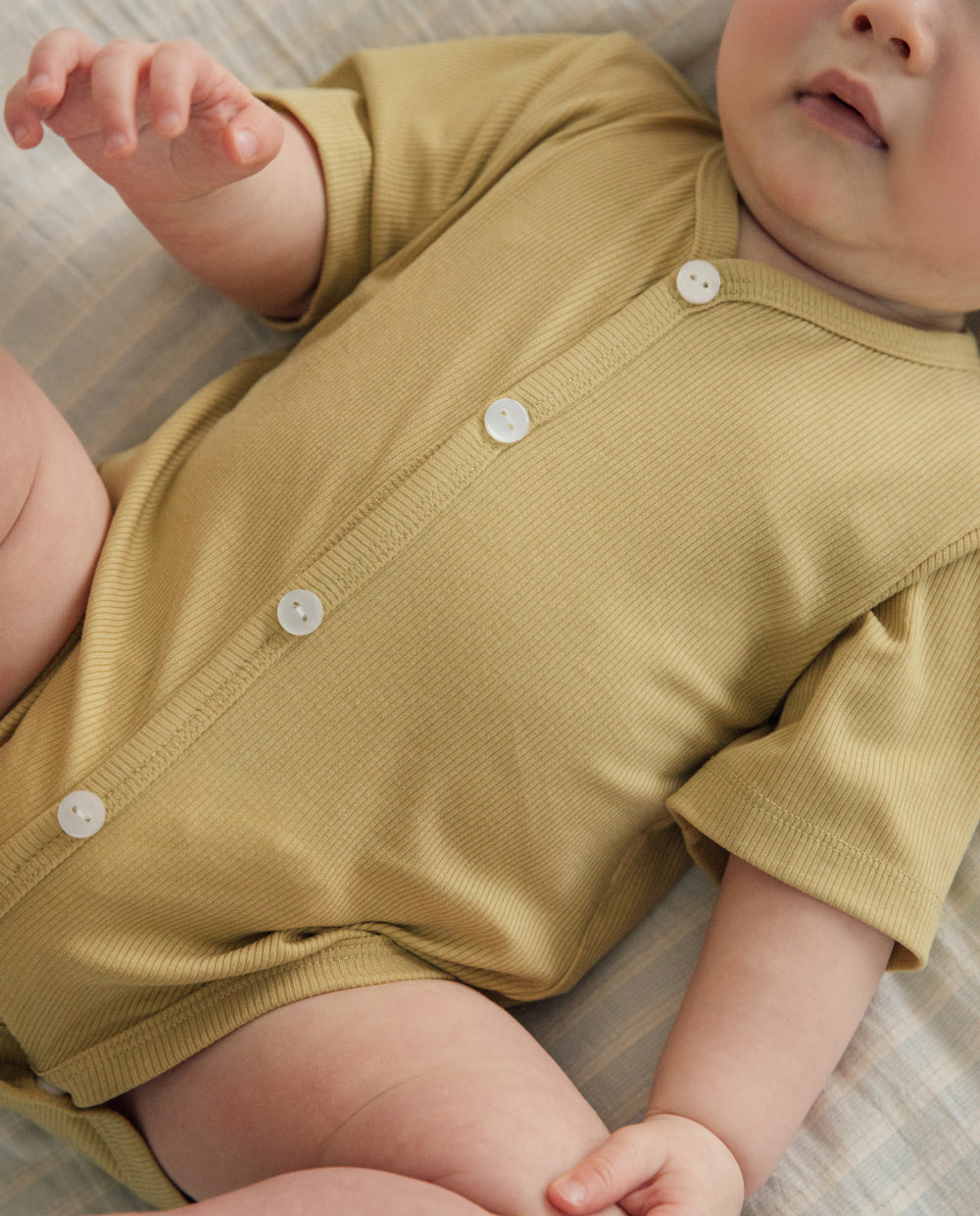 [Baby] プレミアムテンセル リブストレッチ 半袖ボディスーツ