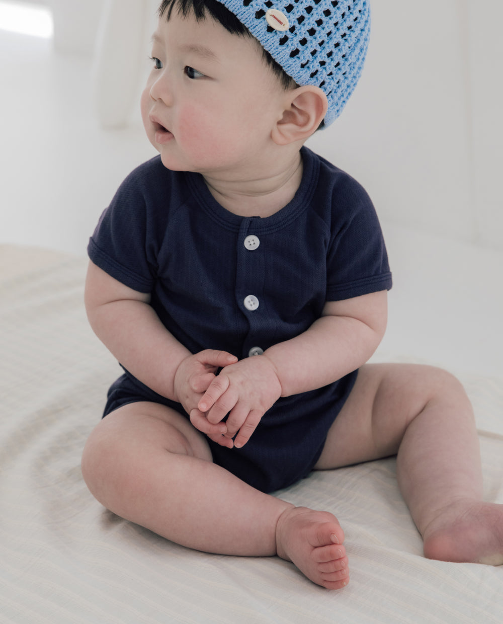 [Baby] ソフトリー プレミアム バンブーメッシュ 半袖ロンパース