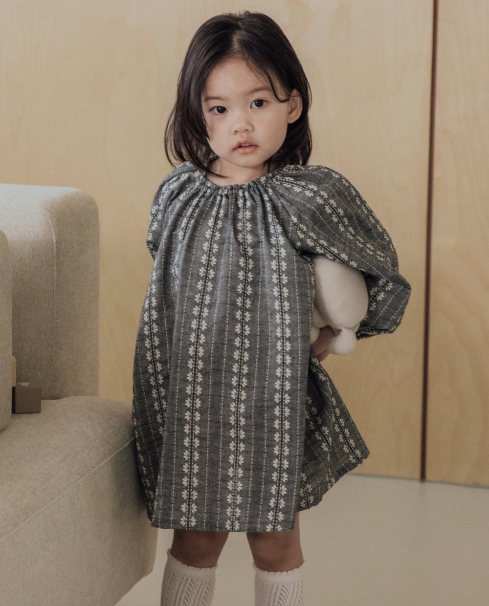 [Kids] ジャガードレースレイヤードワンピース