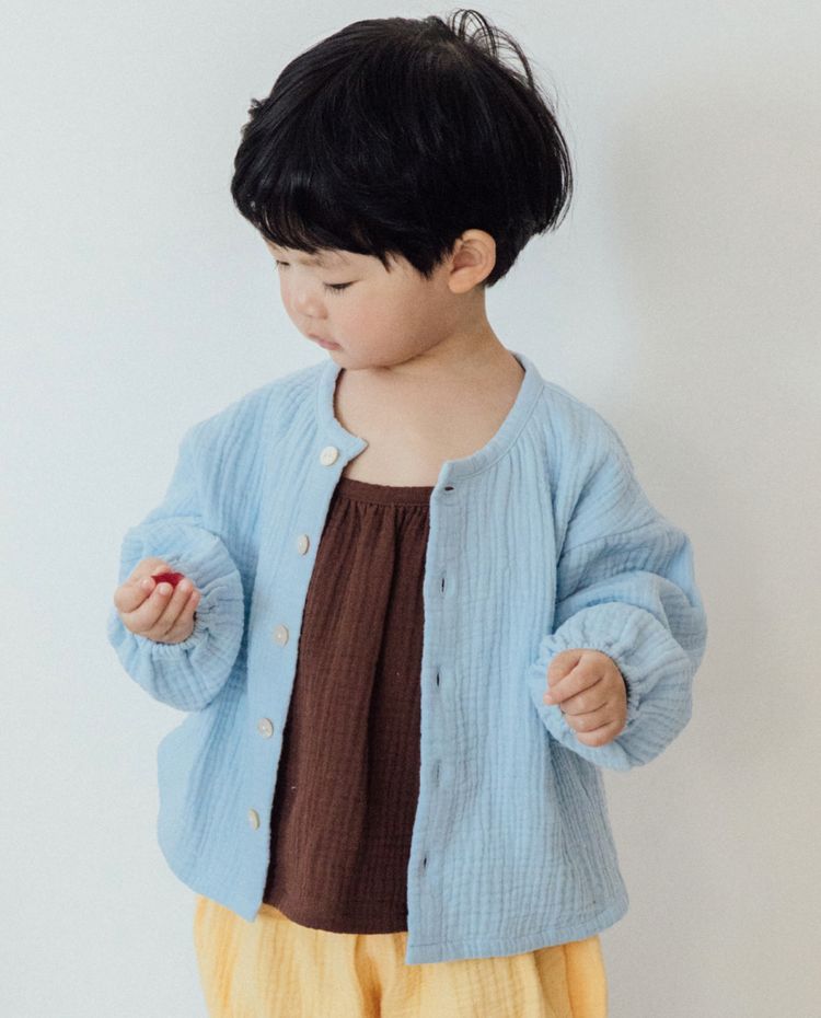 [Kids] ふんわり3重ガーゼ カーディガン