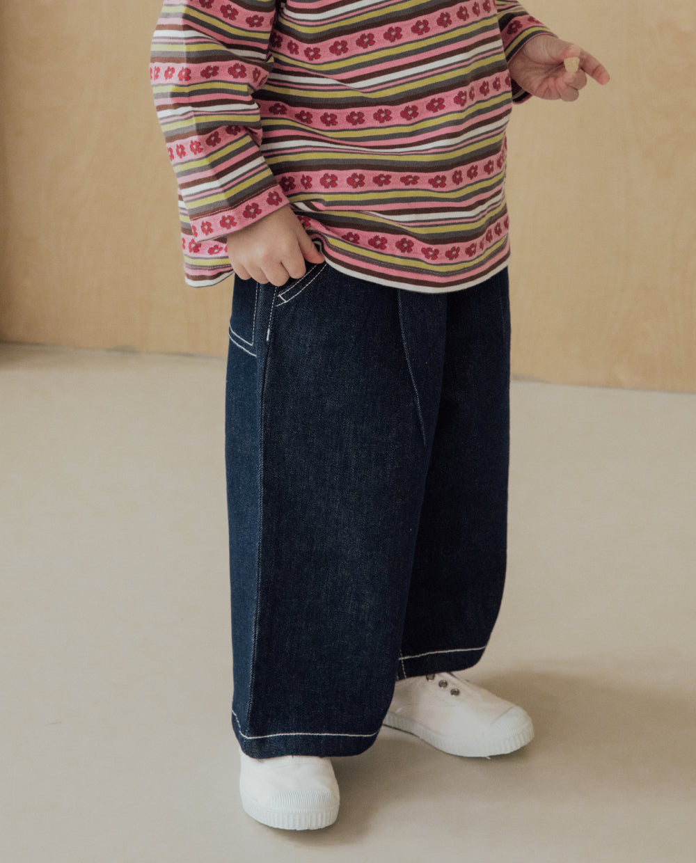 [Kids] クラシックワイドデニムパンツ