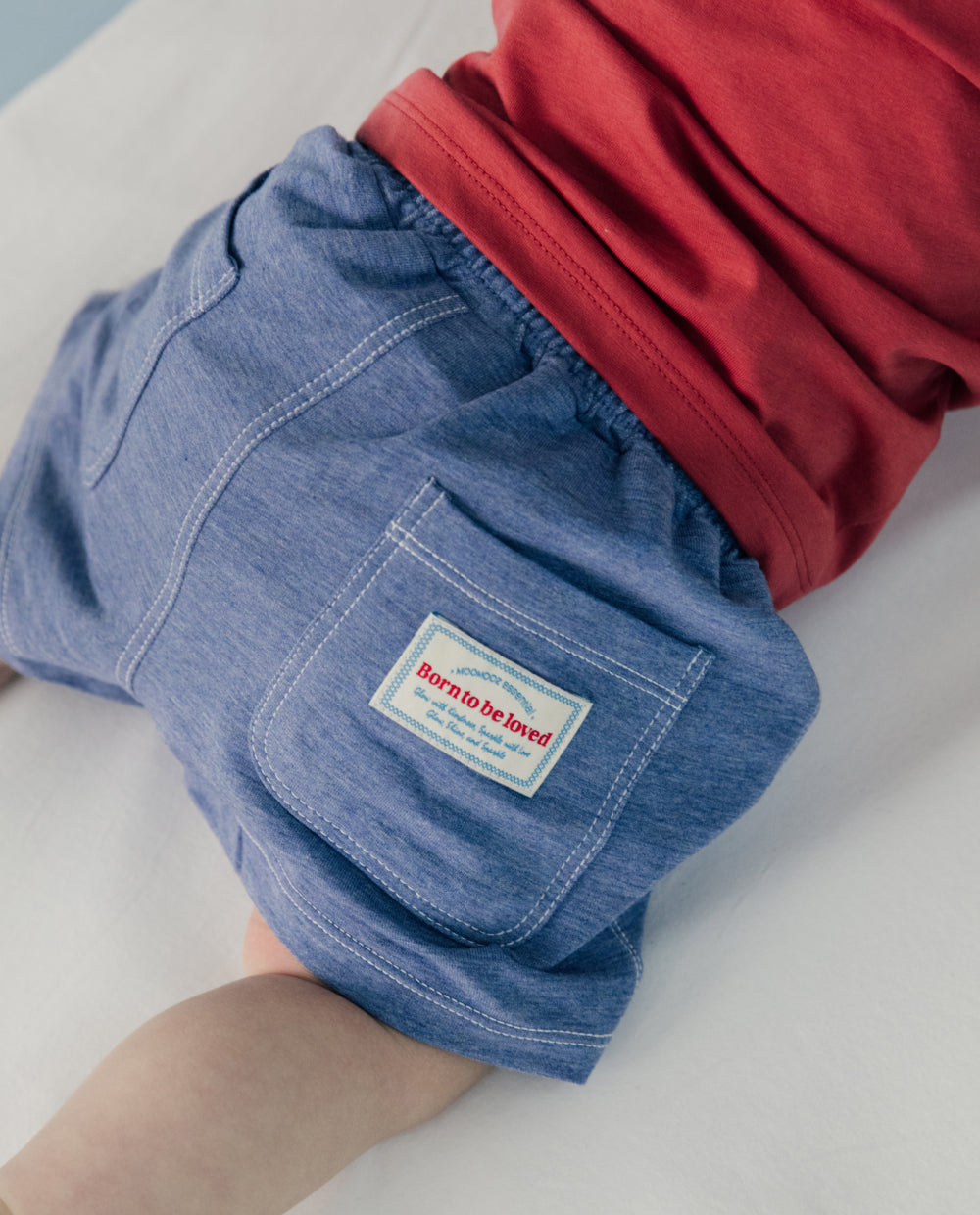 [Baby] やわらかデニムショートパンツ