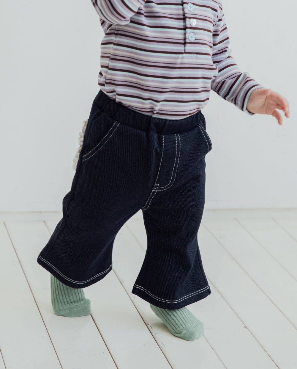 [Baby] もちもちデニムブーツカットパンツ