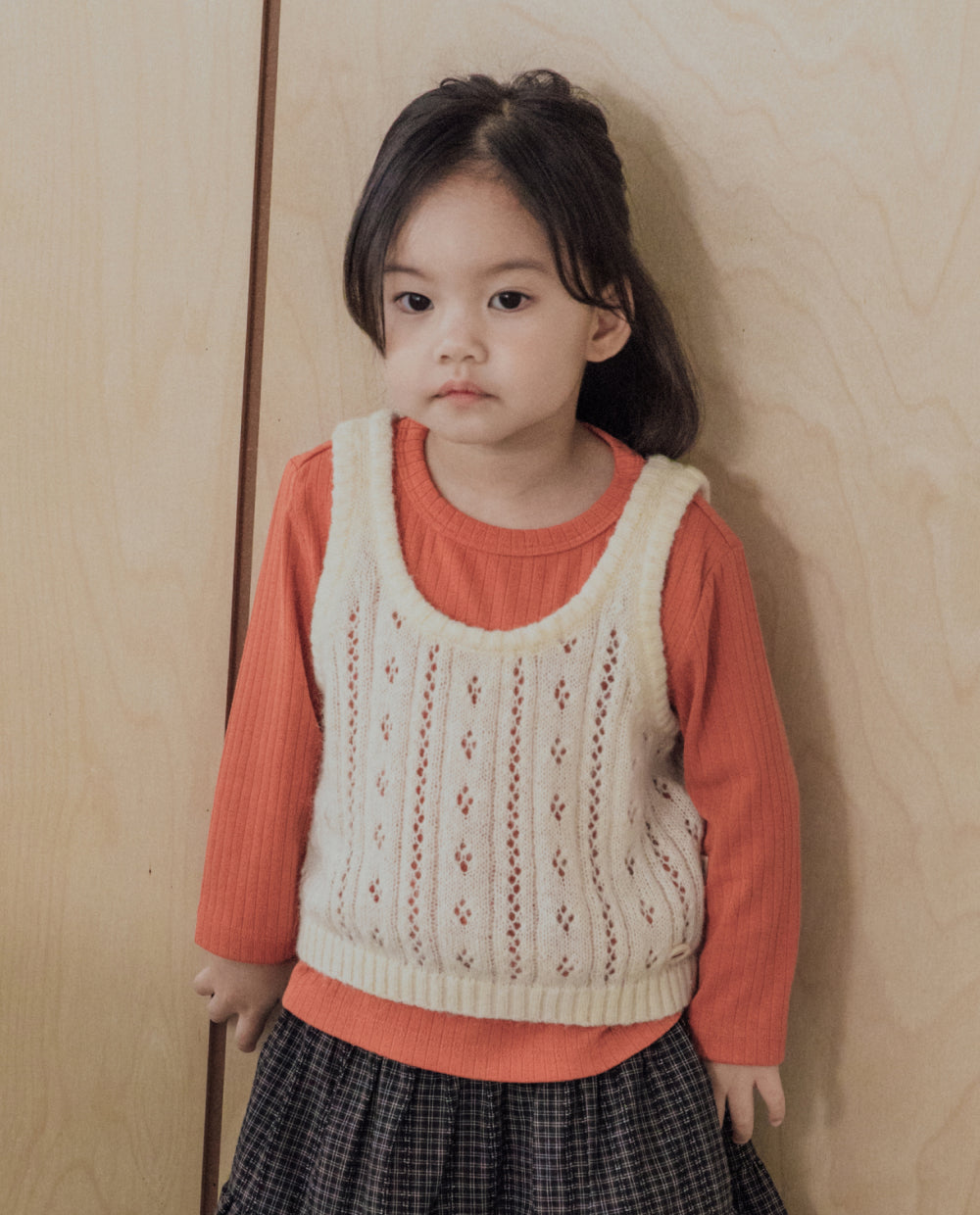 [Kids] ウールアイレットニットベスト
