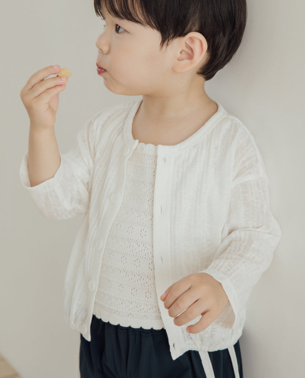[Kids] そよ風リネンニットバルーンカーディガン