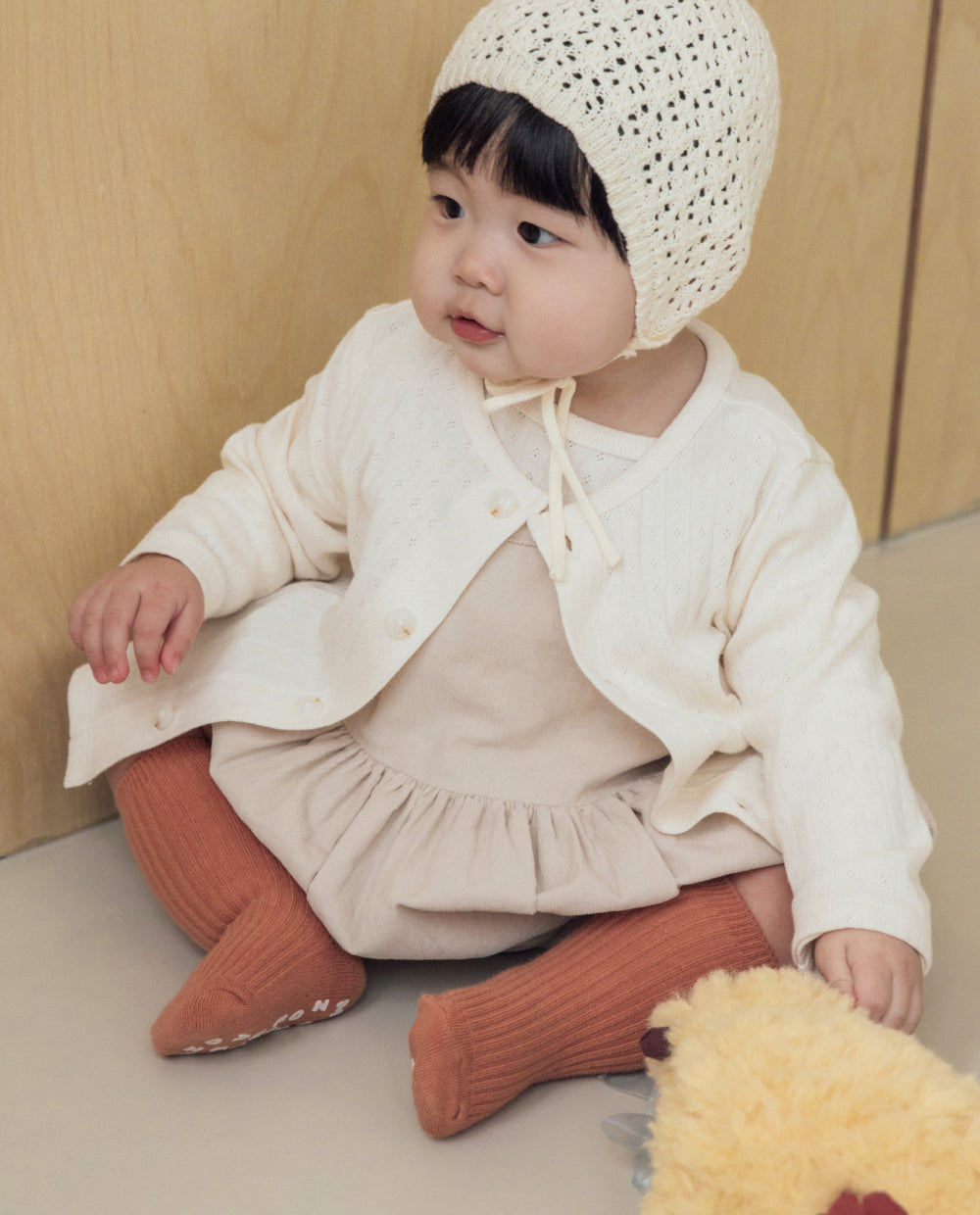 [Baby] コットンアイレットカーディガン