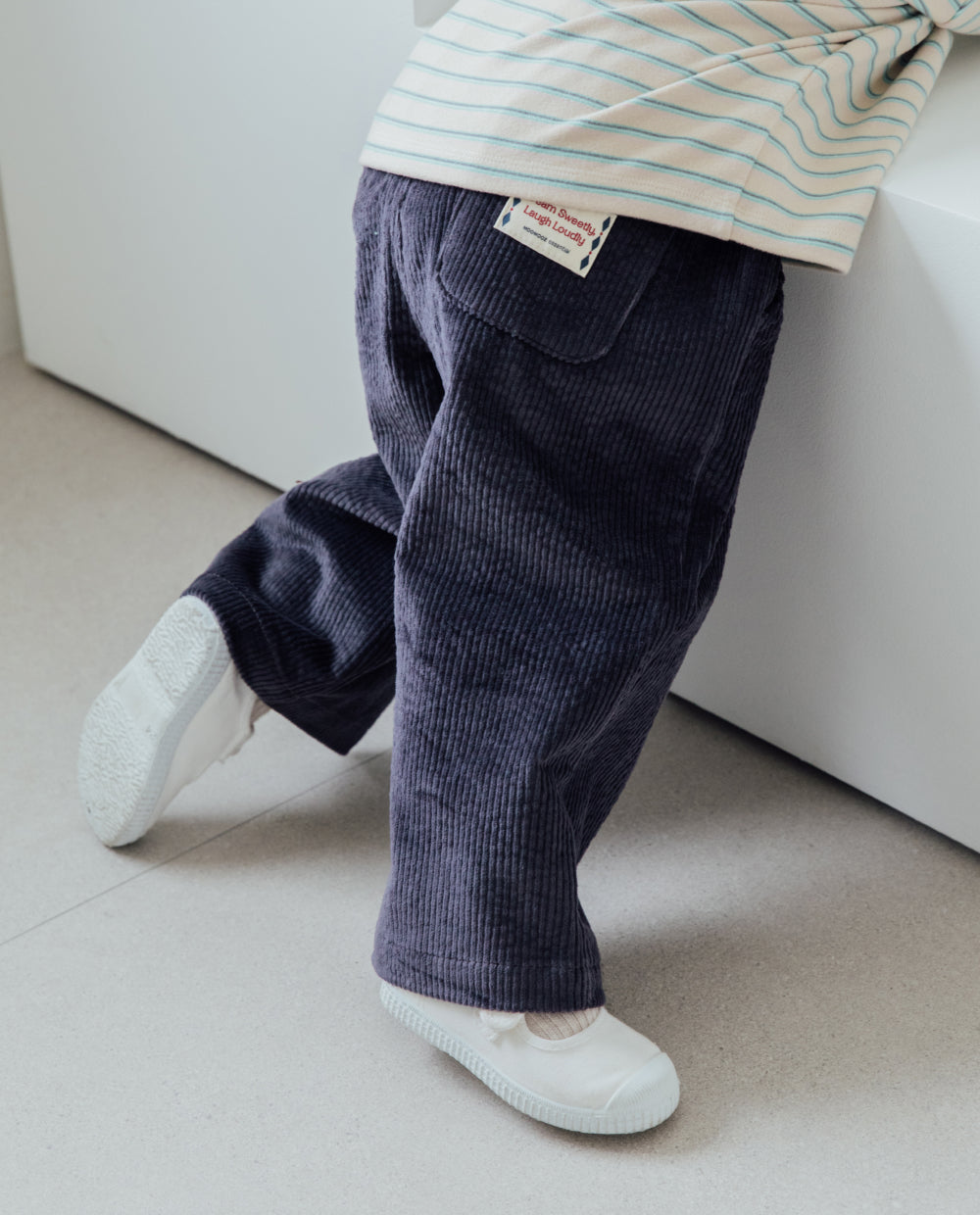 [Kids] コーデュロイストレッチワイドパンツ