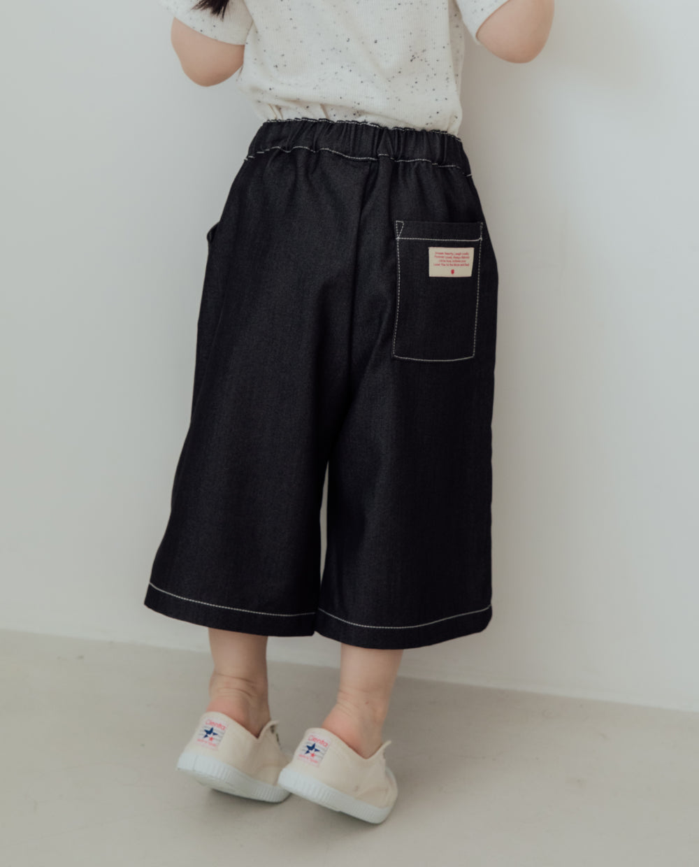 [Kids] ライトデニム 7分丈ワイドパンツ