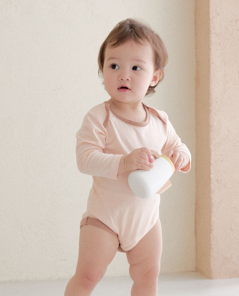 [Baby] やわらかモダール 長袖ボディスーツ