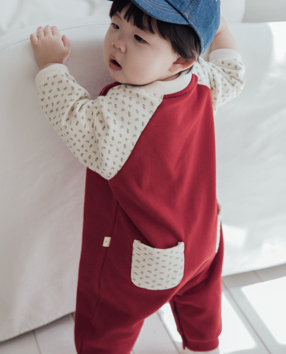 [Baby] コンフォートソフトバイカラー ロンパース