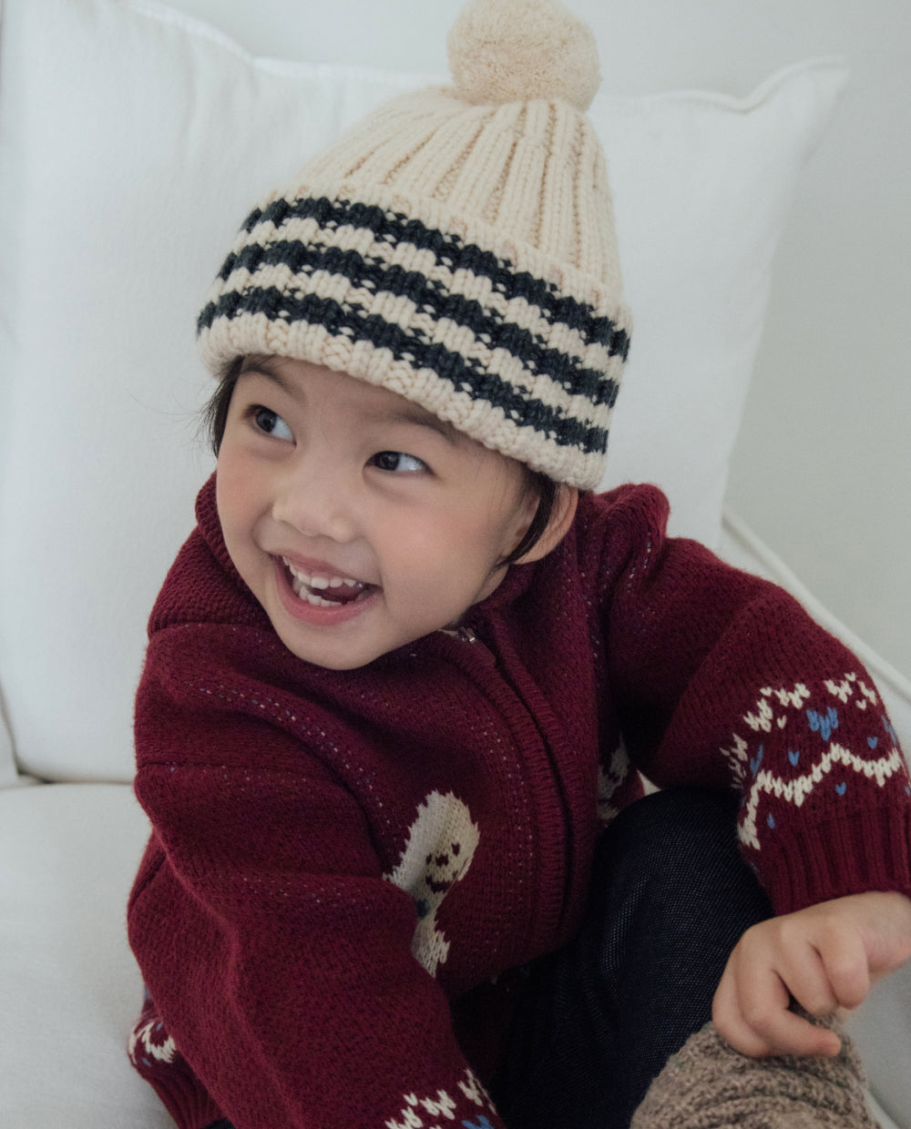 [Kids] ふんわりなめらか ポンポンビーニー