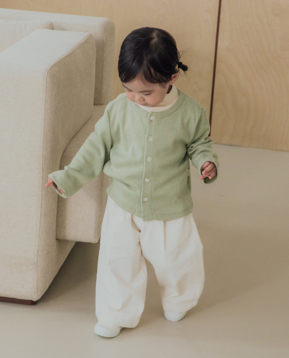 [Kids] ジャガードアイレットカーディガン