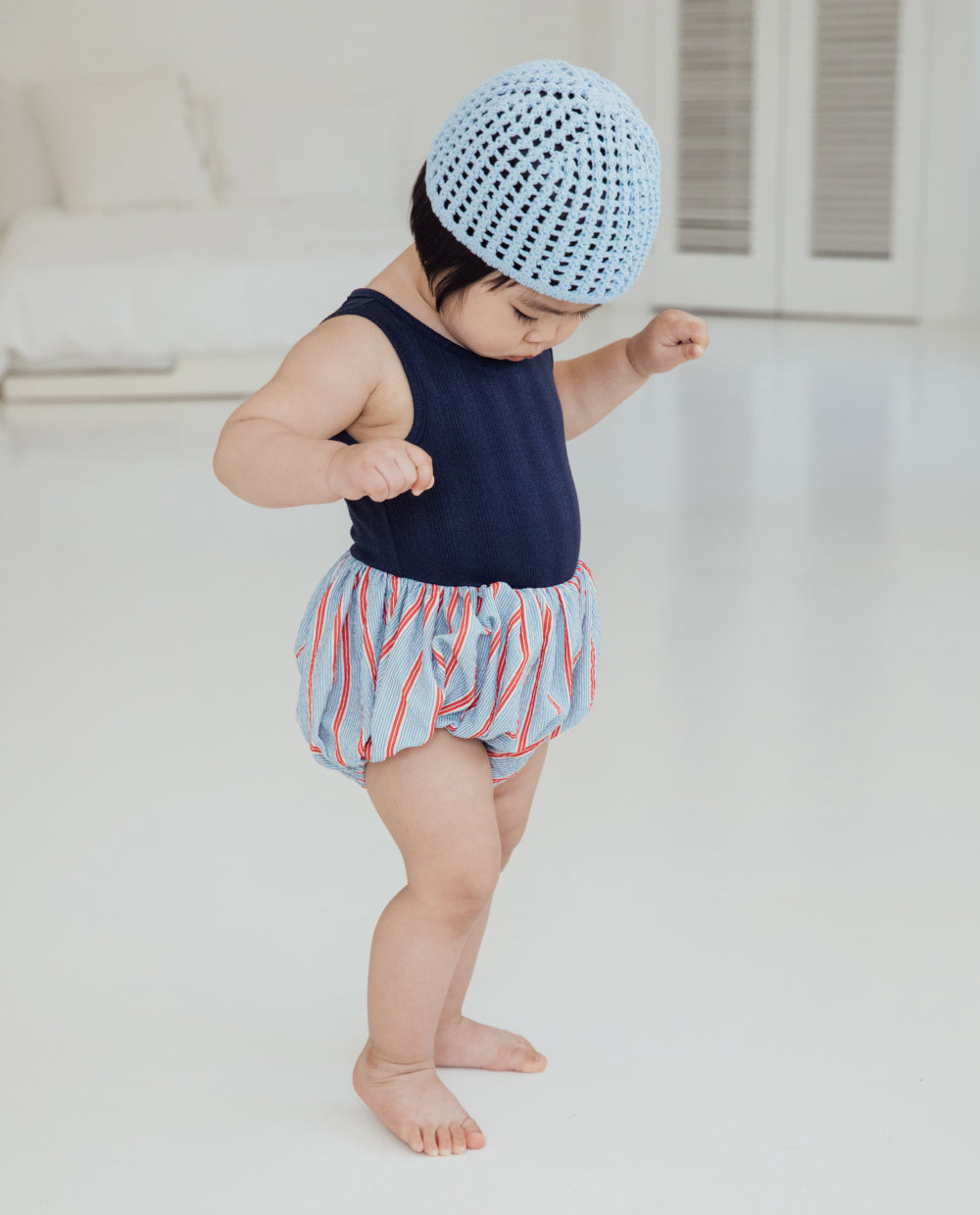 [Baby] アイレット バルーン ロンパース