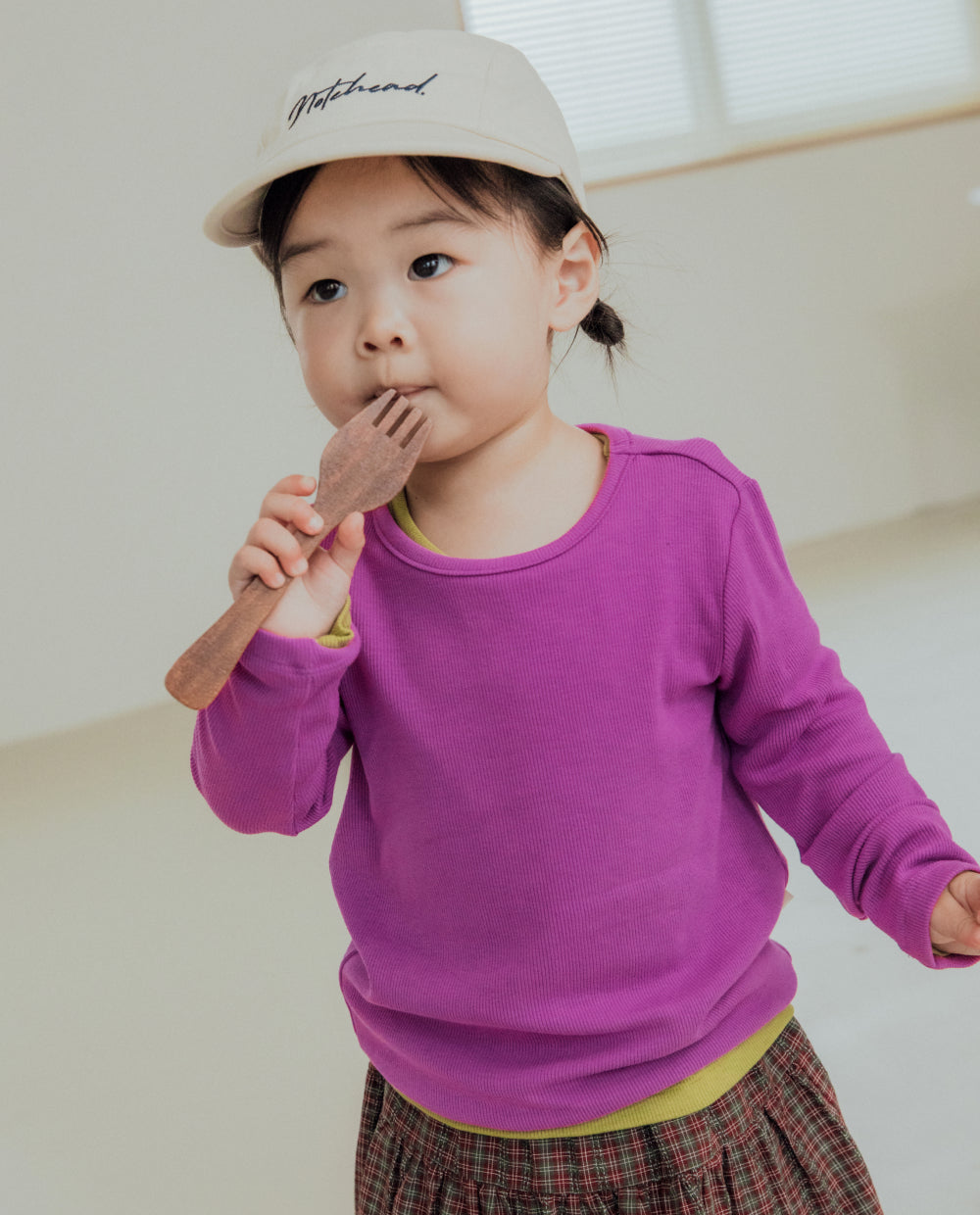 [Kids] (1&1) ふんわりとろみラウンドネックTシャツ