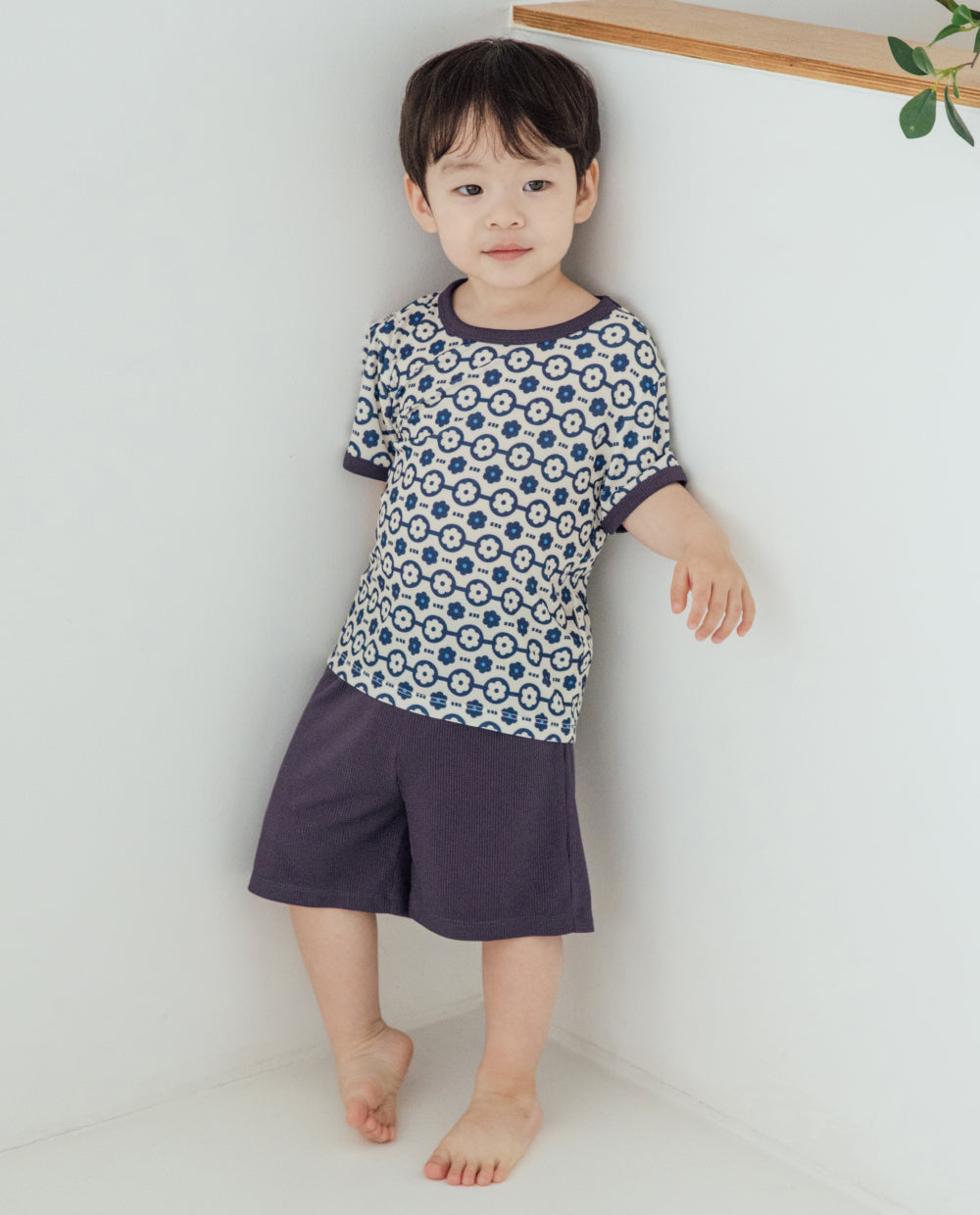 [Kids] エアクーリングリブグラフィックラウンジセットアップ