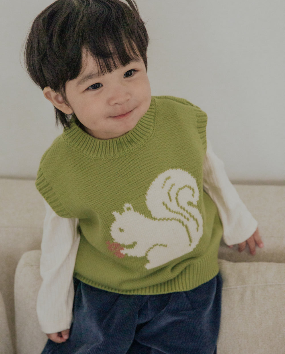 [Kids] ソフトジャガードニットベスト