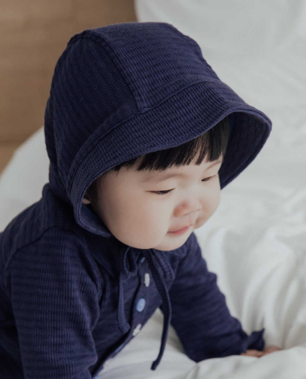 [Baby] ジャガードリブボンネット