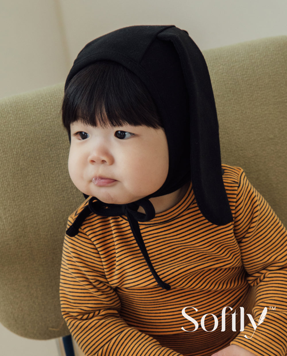 [Baby] ソフトリーふんわりもちもちうさぎボンネット