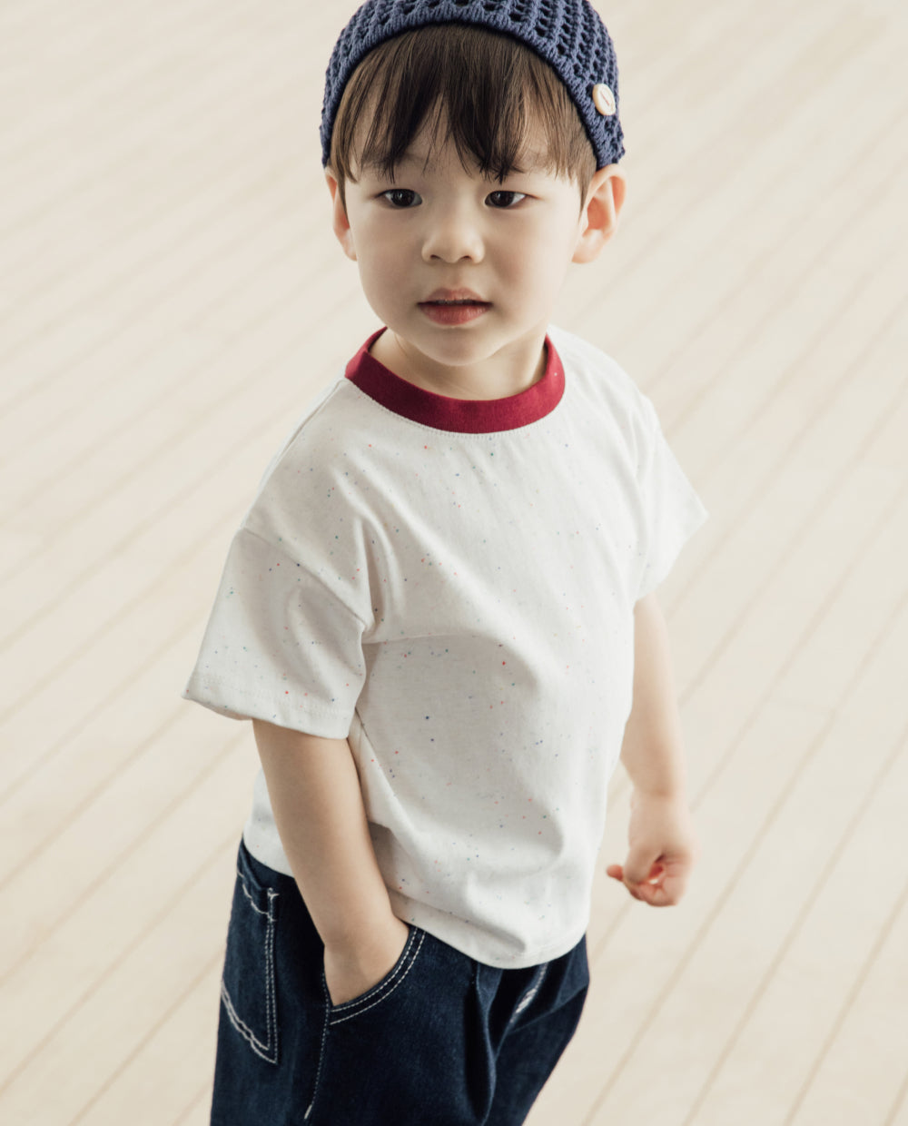 [Kids] オレオ カラー配色 レギュラーフィット 半袖 Tシャツ