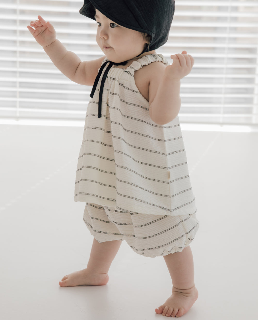 [Baby] クリンクル ストライプ セットアップ