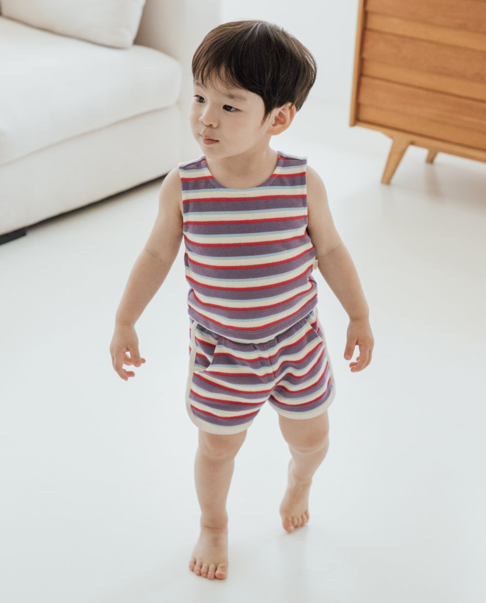 [Kids] マルチジャガード ストライプ セットアップ
