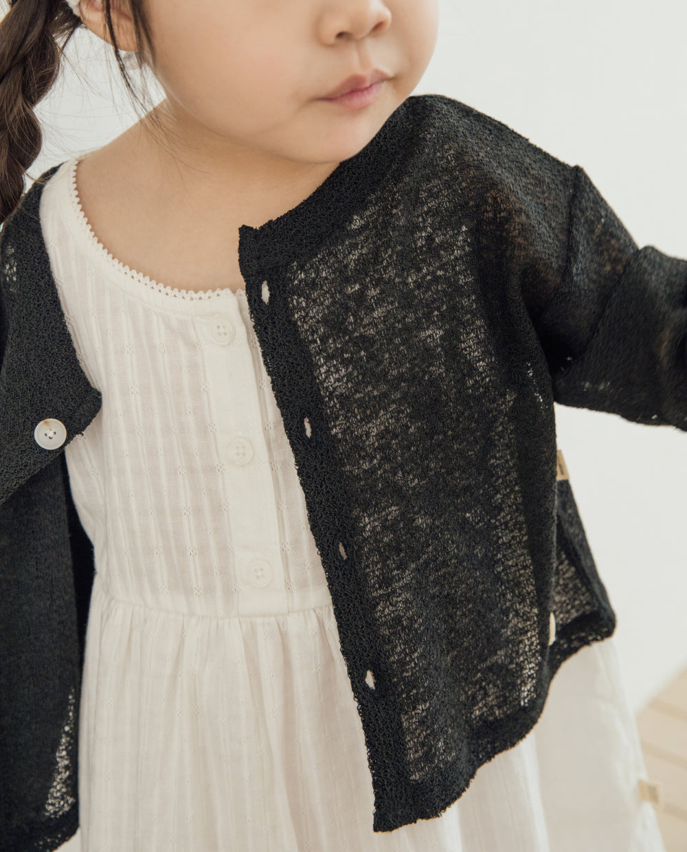 [Kids] 風そよぐ リネン ニット カーディガン