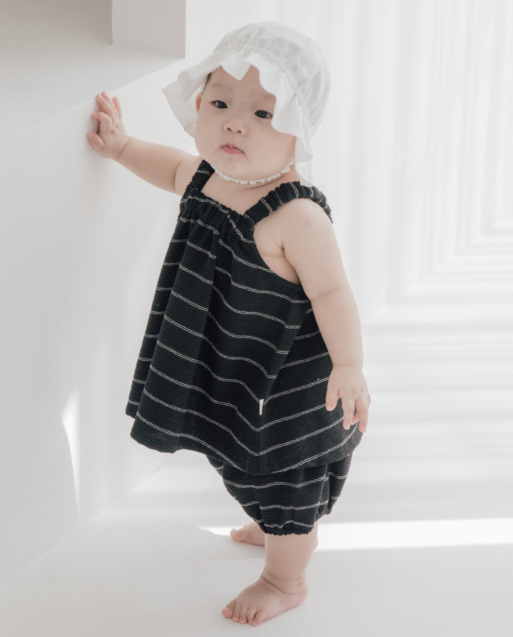 [Baby] クリンクル ストライプ セットアップ