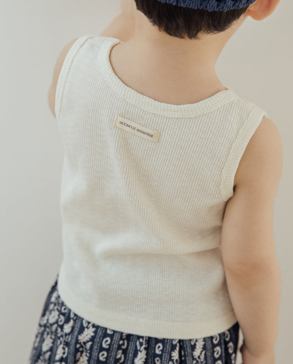 [Kids] ジャガードリブ ノースリーブTシャツ