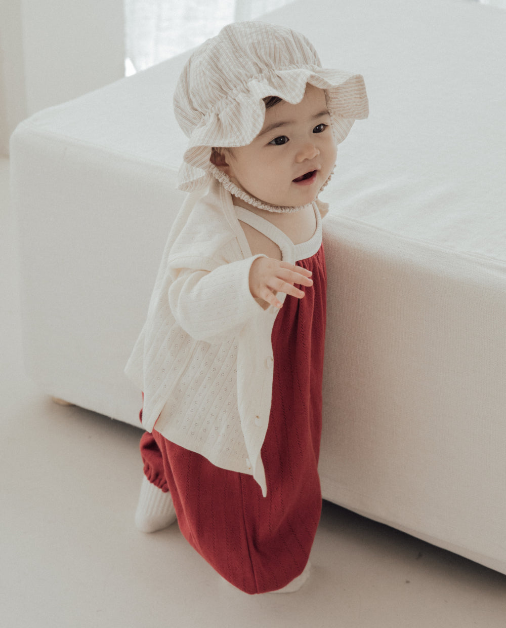 [Baby] コットン アイレット キャミソール ロンパース